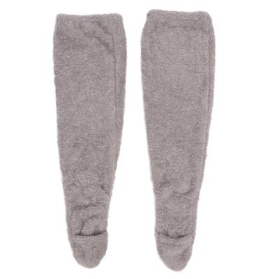 Überknie Flauschige Socken Winter Zuhause Schlafen Weich Dick Atmungsaktiv Plüsch Strümpfe Beinwärmer Grau