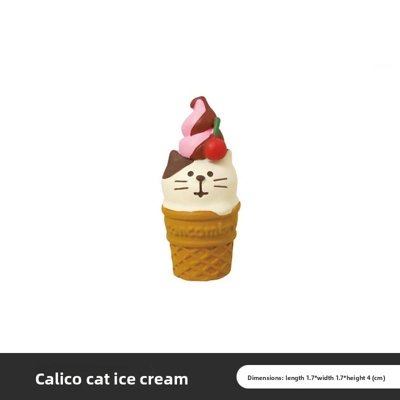 Cute handmade figurine  Snowman ice cream home desk resin small figurine craft item