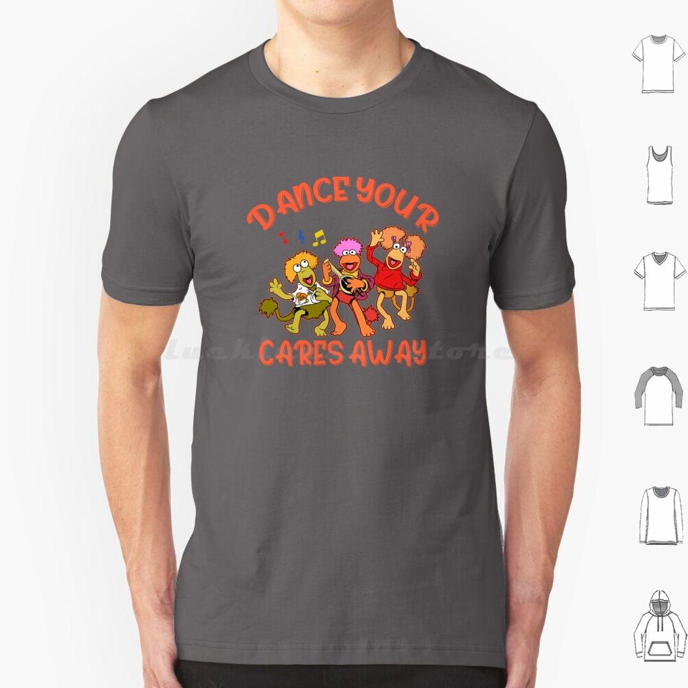 Fraggle Rock T Shirt Cotton Cool Tee Fraggle Boober Wembley Gobo Mockey Dance Your Cares Away Doozer 80s Tv Show Retro Music