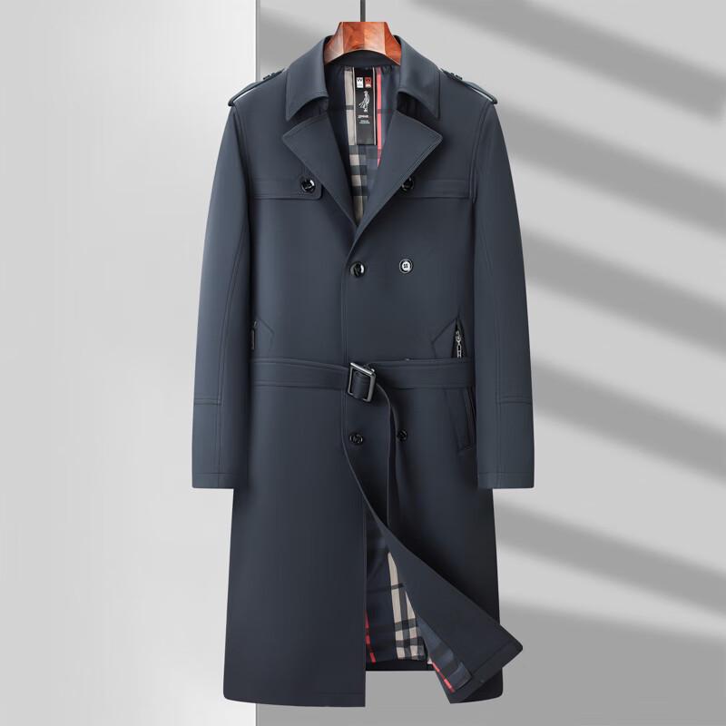 ROMON Men s British Style Mid-Length Trench Coat LMYC2256 4XL