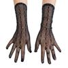 Sparkling Black Gloves Elegant Lace Fishnet Design Breathable Polyester Halloween Costume Gloves for Nightclub Event