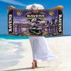 Baltimore Ravens Logotyck Tryckt Strandhandduk, Stor Mjuk Snabbtorkande Handduk för Strand Camping Simning