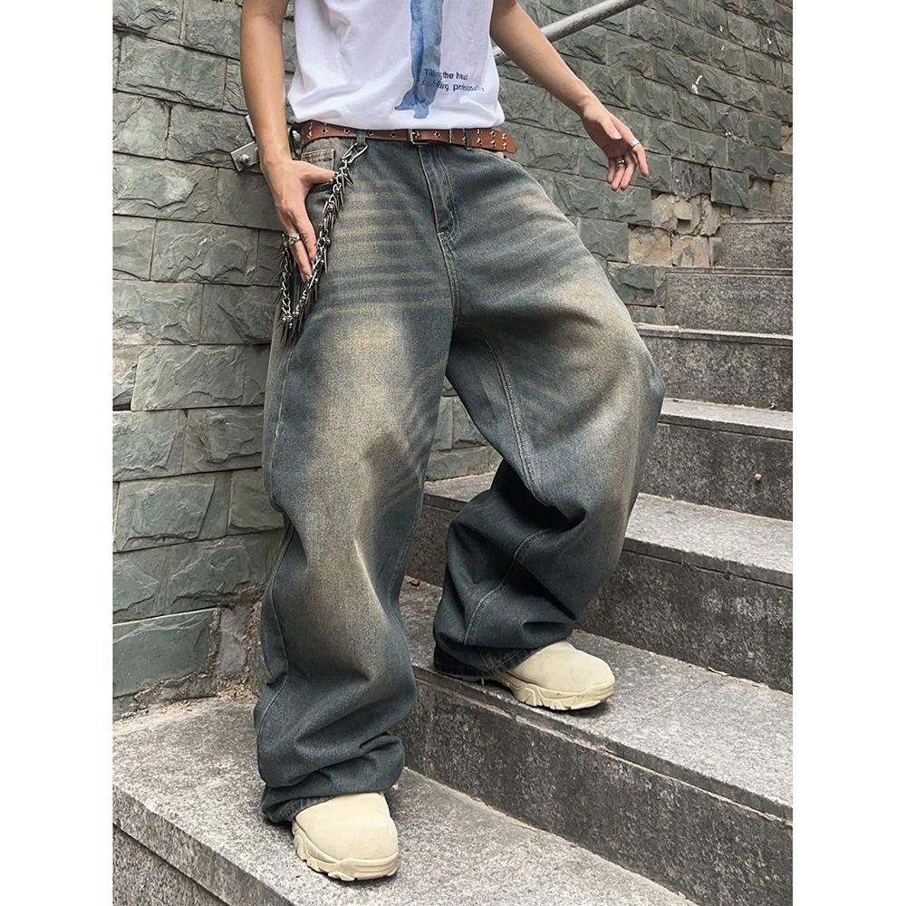 Spring and Autumn New Old Design Jeans Loose Wide Legs Long Pants