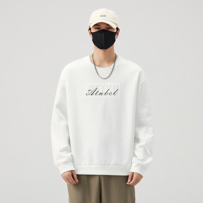 

Японский сверхпрочный свитер с длинным рукавом мужской весенне-осенний свободный с круглым вырезом модный брендовый с принтом повседневная куртка на одежде 4XL