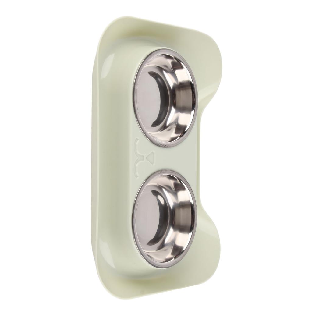 Hundenäpfe Edelstahl Niedliche Form Auslaufsicher Glatte Innenseite Leicht zu Reinigen Doppelter Hundenapf für