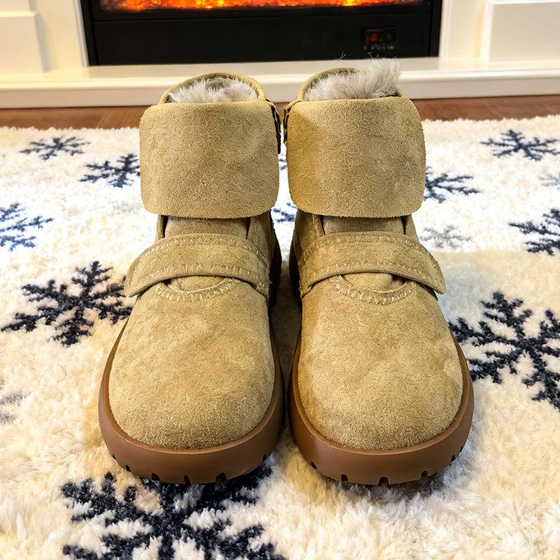 

thick-soled snow boots women s new winter velvet thickened cotton shoes non-slip Harbin short boots women 40 хаки