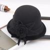 2022 Autumn And Winter Woolen Hat Women'S Casual Wide-Brimmed Top Hat, Flower Dome Fashion Hat