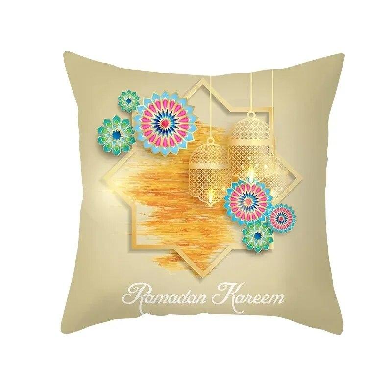 

45x45 см Чехлы для подушек с принтом Ид Мубарак для дома, гостиной, украшения дивана, квадратные наволочки 40x40cm