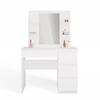 Toeletta Marina 4P Specchio Mijas Destro 4 Cassetti 4 Ripiani Bianca Per Camera da Letto