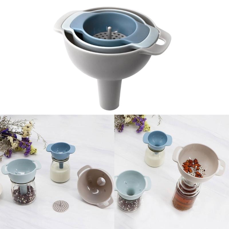 Multifunctional Pouring Set Reusable Kitchen Funnel Versatile Oil Funnel Plastic Material for Easy Pouring and Filtering