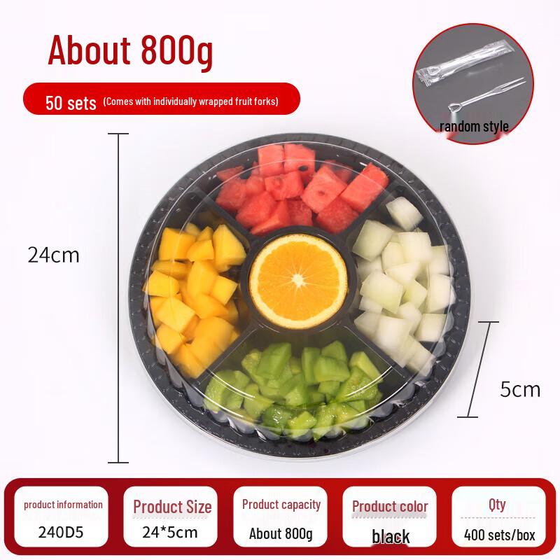 Disposable Round 5-Compartment Takeout Food Container