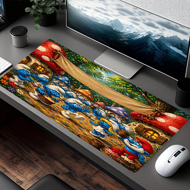Blue Smurfs Print Mouse Pad, for Keyboard Pad Laptop PC Mat for Office Home Use, Desk Decor, Perfect Birthday Gift for Gamers