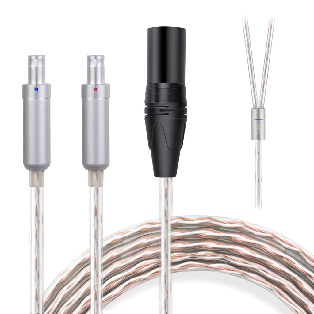 okcsc JBX Headphone Cable HD800 Recable for For SENNHEISER Compatible with D1000 OFC 4 Core Length 4Pin XLR Earphones/Headphones HD800S, HD820, 1.5m