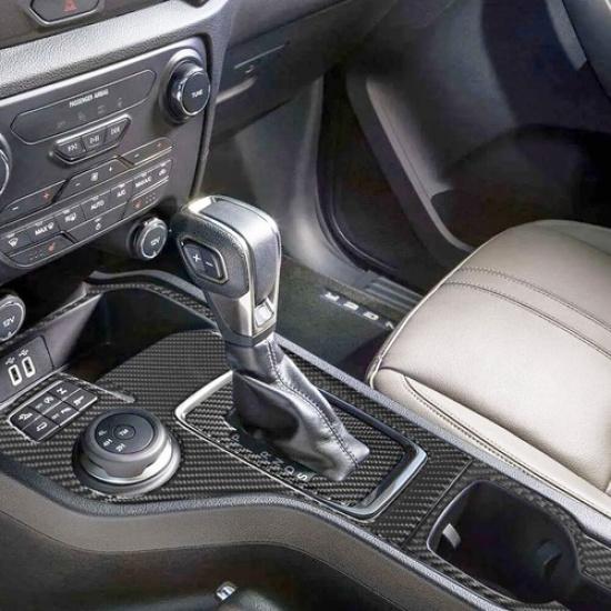 3Pcs Carbon Fiber Interior Gear Shift Kit Cover Trim For Ford Ranger -