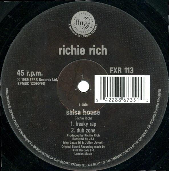 12inch Record RICHIE RICH  Salsa House Remix FXR113 FFRR 1989 UK Dance  Electronica Used