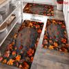 1Pcs Anti Fatigue Kitchen Rugs Autumn Maple Leaves Wood Grain Print Waterproof Non Slip Thick Cushioned Kitchen Mat Heavy Duty