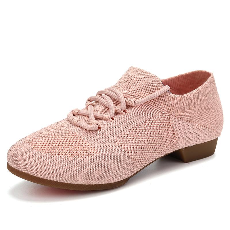 Fly Woven Mesh-Tanzschuhe für Mädchen und Frauen, Walzer, Tango, Yoga, Ballett, Lehrer, Übungstanzschuhe
