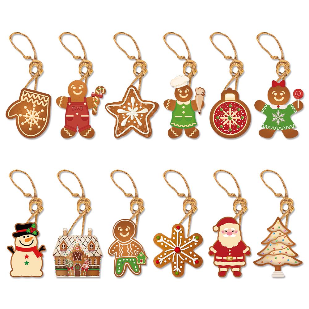 

Винтажное Рождественское Подвесное Украшение для Елки Дед Мороз лось машина Рождественская Елка подарочная бирка бумажные вырезки Ноэль Навидад Подарок на Новый год