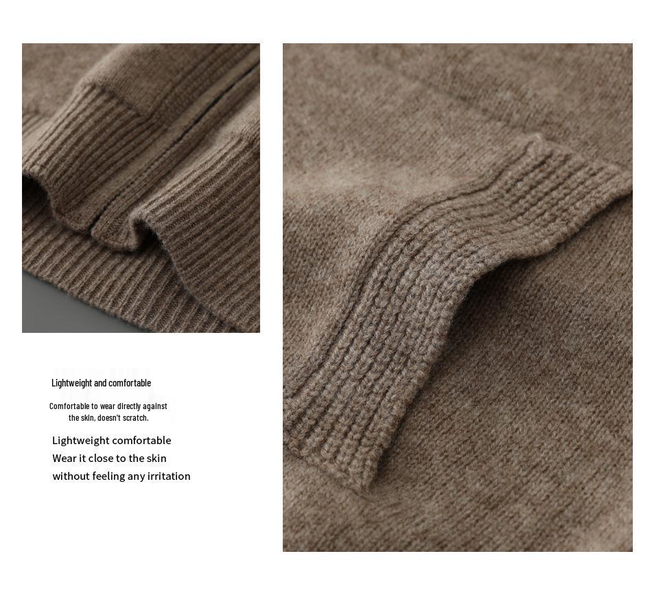 Men's 100% Australian Wool Hooded Cardigan - Heavyweight, Thick, Loose Casual Hoodie with Zipper