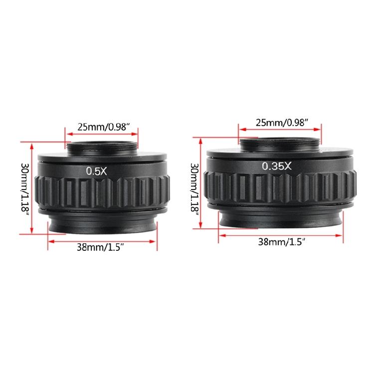 C-Mount Adapter Lens Microscope Adapter Trinocular Stereo Microscope 0.35X/0.5X