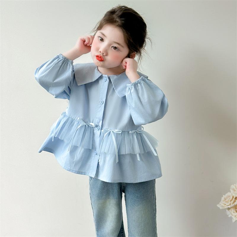 2025 Spring/Autumn Long Sleeve Princess Shirt for Baby Girls