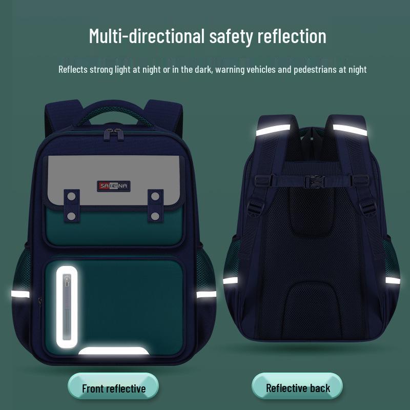 2025 Internet Celebrity Spine Protection Backpack for Grades 1-6 - Large Capacity, Decompression Design