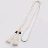 Ethnic Style Cotton Linen Waist Rope With Wooden Beads And Tassels For Casual Wear