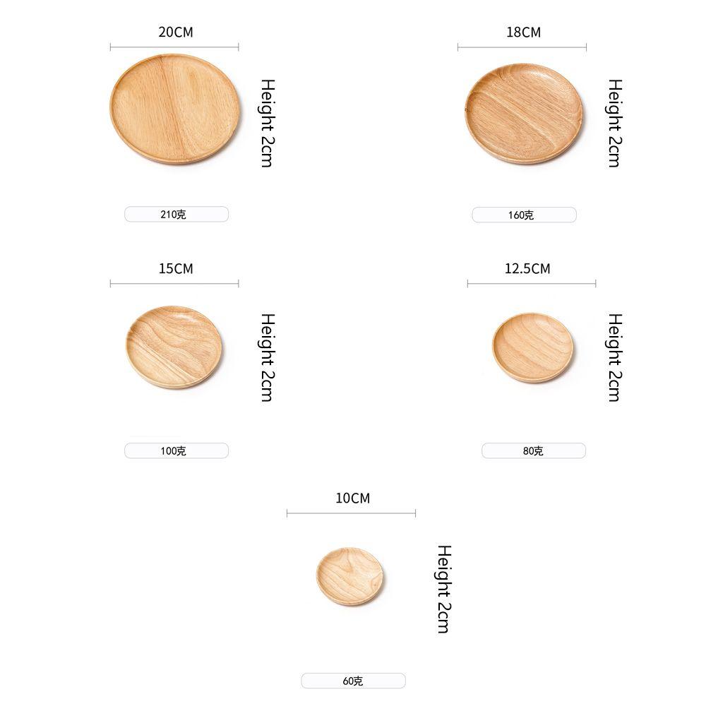 Wood Tableware Round Kitchen Supplies Hand-made Dessert Plate Snack Plate Wood Plate Tea Tray