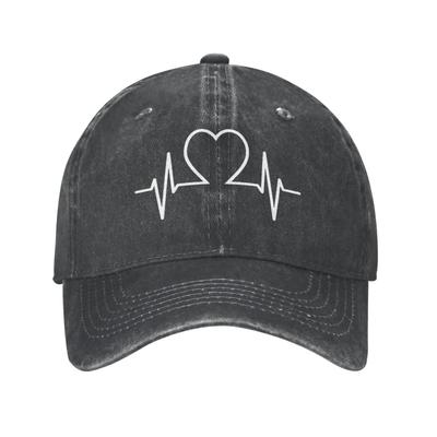 Krankenschwester EKG in Herzmütze Mann Frau Weihnachten Fahrradkappe Unisex Sandwichkappen Cowboy Baseballkappen Marineblau