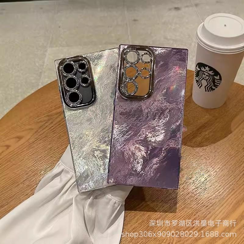 Colorful laser tinfoil pattern is suitable for Samsung A16 mobile phone case s25 lens film S24Ultra anti-drop 54 protective case