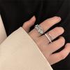Folded Texture Double Layer Ring Cold Wind Open Finger Ring Adjustable Index Finger Ring