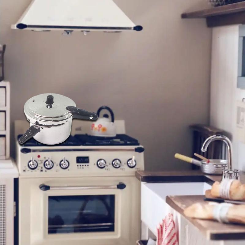 Modell Schnellkochtopf Puppenhäuser Küche 1:Maßstab 12 Realistisches Kochgeschirr Schnellkochtopf Modell für Kreativen Spaß