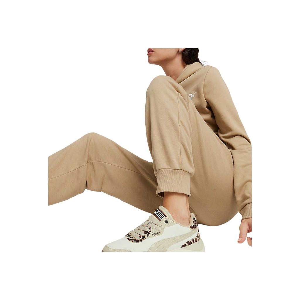 Puma Solid Color Drawstring Knit Sports Pants Women bottoms Camel 682126-83
