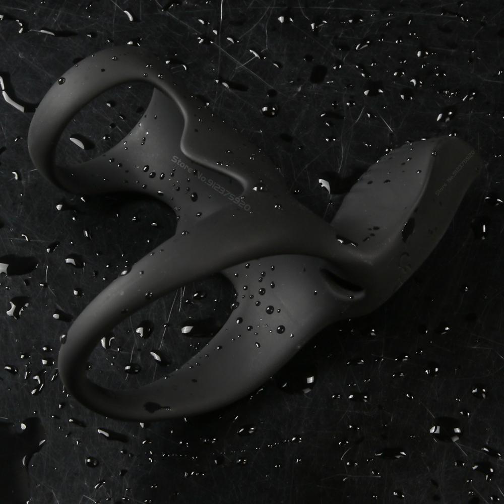 Vibrator Penis Ring Adult Men Delay Ejaculation Cock Chastity Cage Penisring Enlargement For Male Dick Sleeve Couple Sex Toy