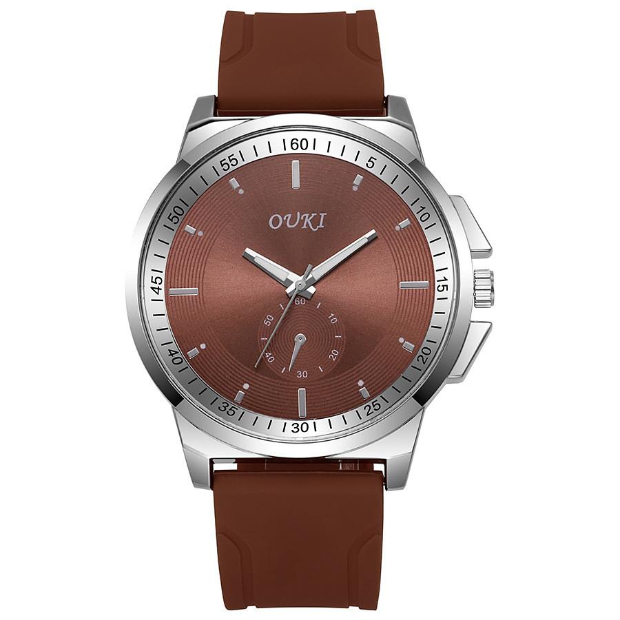 Ouki Heren Quartz Horloge Met Mineraal Glas Wijzerplaat Voor Modieuze Casual Kleding