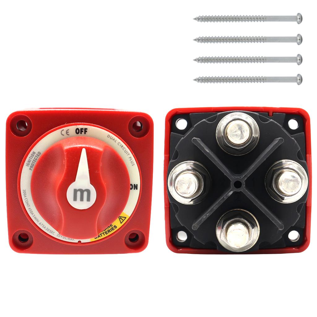 2/3/4 Position M-Series Mini Switch Cut Single Dual On/Off Marine Boat 12-48V 100-300A Battery Switch Isolator Disconnect Rotary