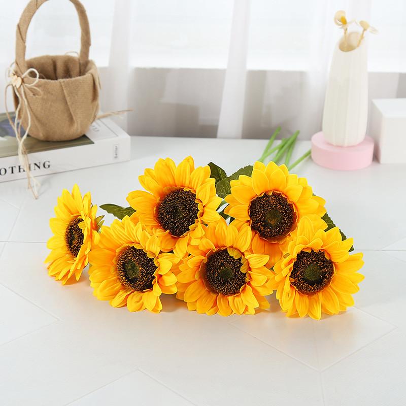Floral Artificial Sunflower Decoration For Home Interior And Photography Prop