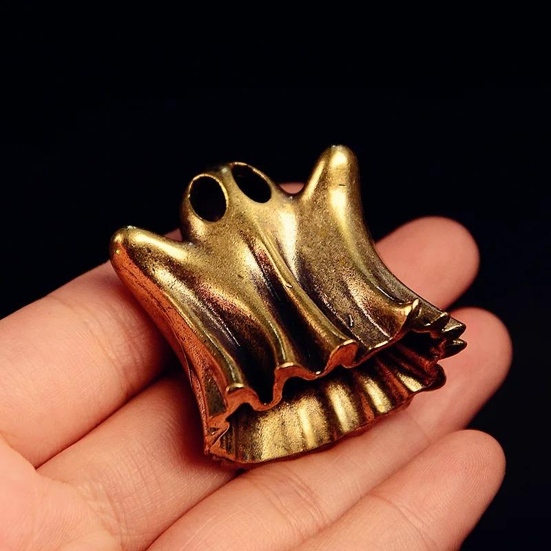 Punk Brass Halloween Ghost Small Statue Vintage Miniatures Figurines Desktop Decorations Crafts Home Decors Ornaments Sculptures
