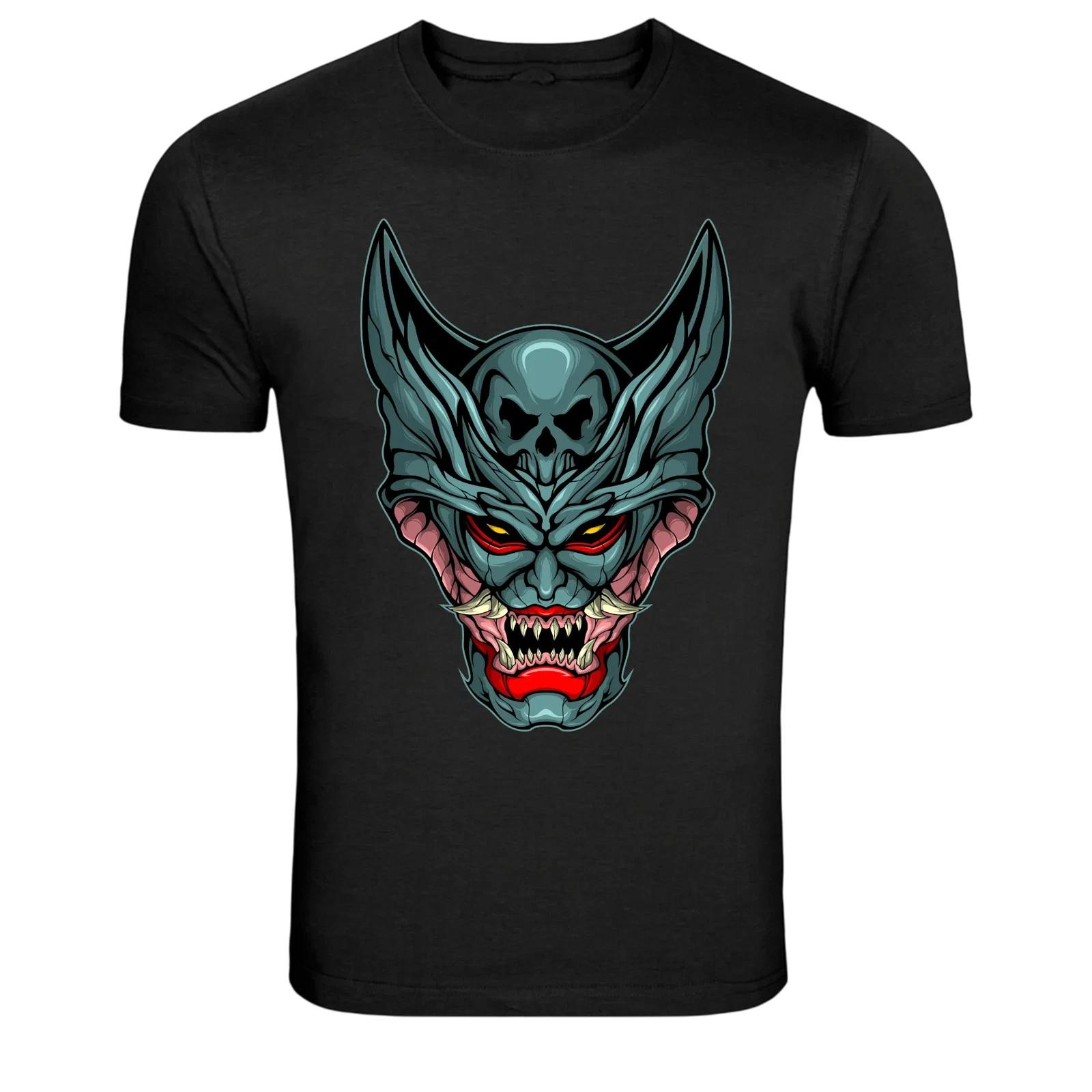Blue Demon Mask Oni Monster Japanese Graphic T-Shirt XXXXL