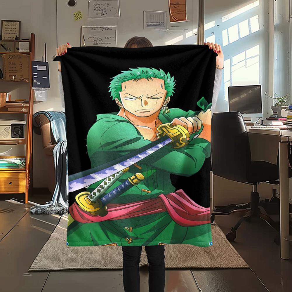 One Piece Character Print Flannel Blanket,High Quality Comfortable for All Seasons,Home Decor,Warmth and Comfort,Perfect for Christmas Gifts