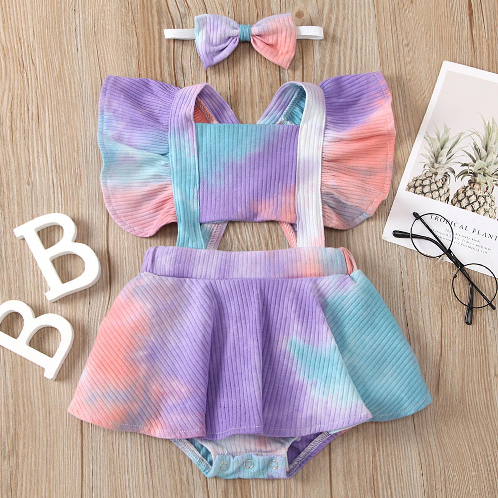 

Комбинезон в рубчик с рюшами и принтом для новорожденных девочек, боди, одежда 90