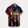 Christmas Short-sleeved Collared Shirt, Men's Holiday Vacation Top
