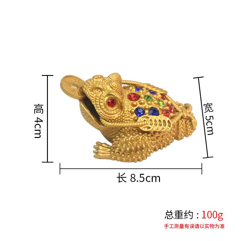 Brass Ornament Hollow Three-Legged Golden Toad Tea Pet - Treasure Living Room Wealth-Attracting Smal
