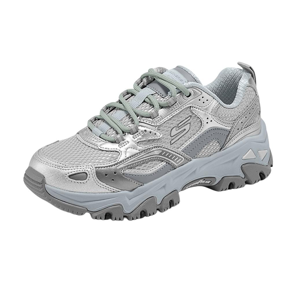 Skechers Cushioning Abrasion Resistant Breathable Low top Outdoor Shoes Women's Silver Gray 180330-SLGY