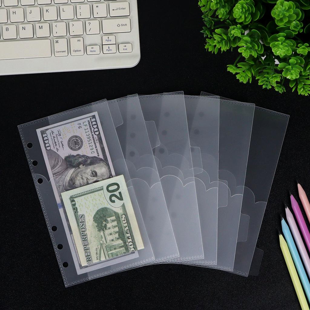 A6 5Pcs PP Double-Layer Transparent Index Divider For Binder Planner Notebook Stationery Notebook Paper Divider Accessories