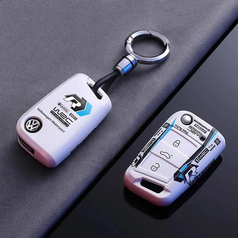 For VW Car Folding Remote Key Fob Case Cover Shell For Volkswagen VW Polo Golf 7 MK7 Tiguan Passat Jetta E-golf Keychain Acces