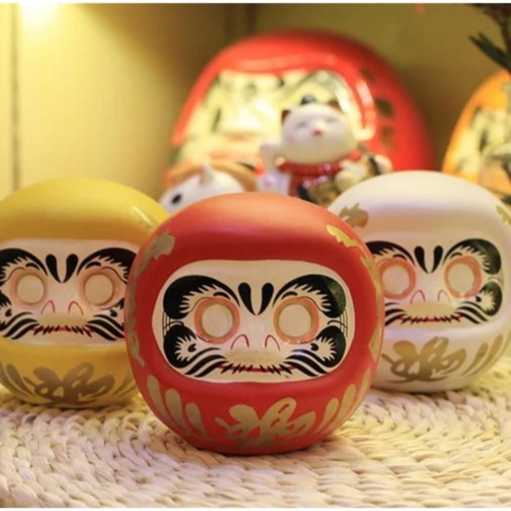 Norocos farmec japonez Daruma păpușă statuie Zen pisică norocoasă avere ornament drăguț cutie de bani decor acasă