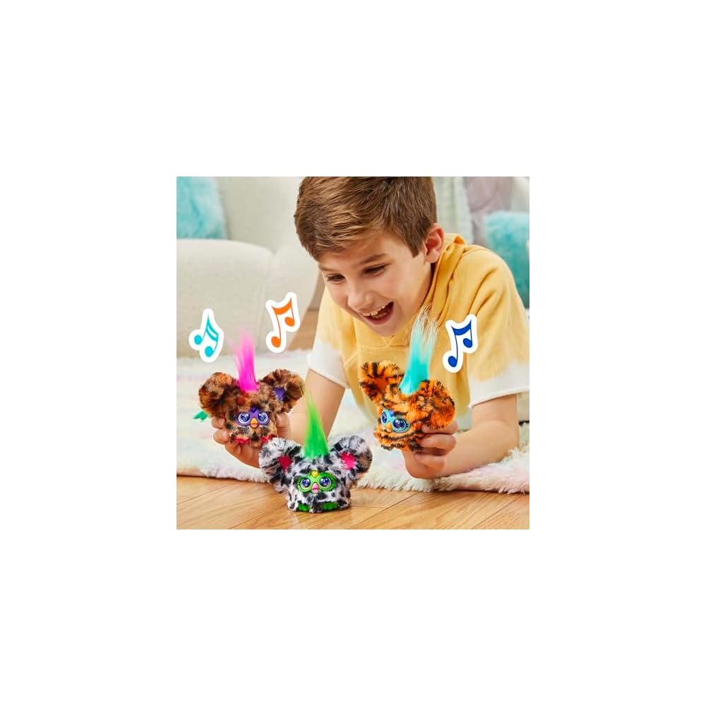 Hasbro Furby Furblets Taby Mini Friend Orange Plush Toy for Boys and Girls Ages 6+ Interactive Music G1700