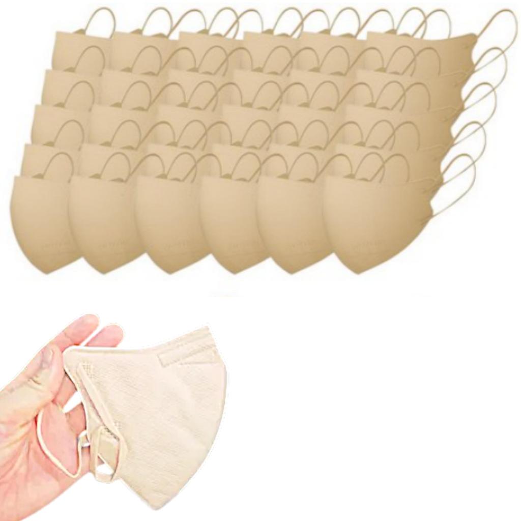 Koreańska maska Dry-Fit KF94 Mała beżowa maska – 30 sztuk Oddychająca i lekka maska na twarz do codziennego użytku maska dla kobiet maski maski dla dzieci