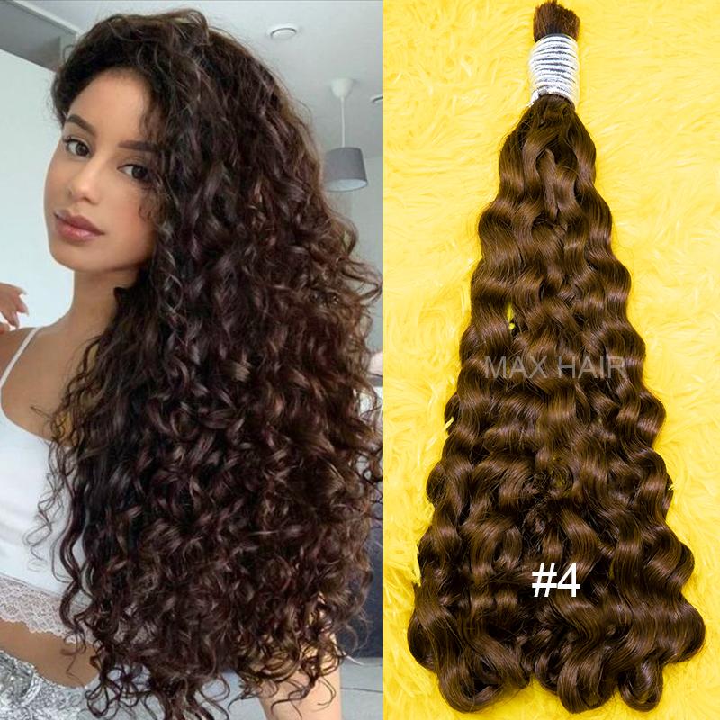 100% Human Hair Deep Wave Bulk For Braiding Unprocessed Remy No Weft Curly Extensions 50g 100g
